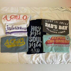 Alpha Chi Omega- Oklahoma State - includes all 6 shirt bundle!
ALL size Medium